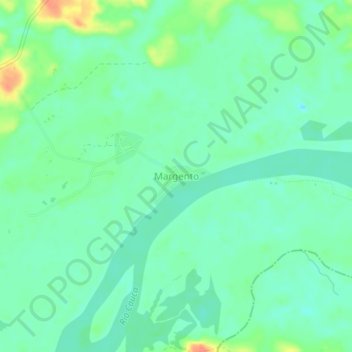 Mapa topográfico Margento, altitud, relieve