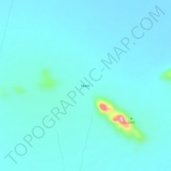 Mapa topográfico Hiam, altitud, relieve