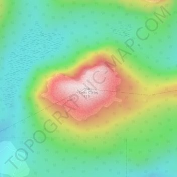 Mapa topográfico Cerro Cortez, altitud, relieve