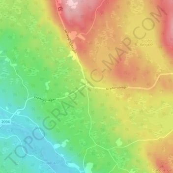 Mapa topográfico Lundebyvollen, altitud, relieve