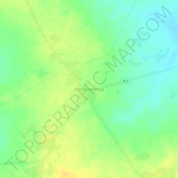 Mapa topográfico Andemtenga, altitud, relieve