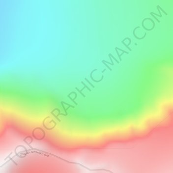 Mapa topográfico Chugach Mountains, altitud, relieve