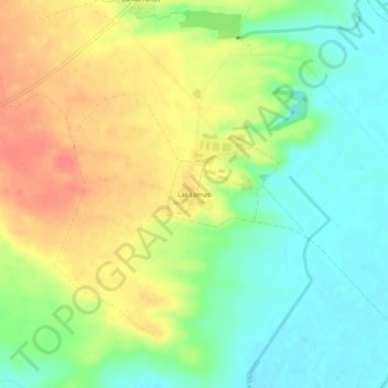 Mapa topográfico Las Lomas, altitud, relieve