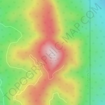 Mapa topográfico Border Peak, altitud, relieve