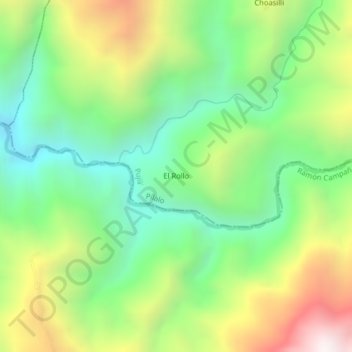 Mapa topográfico El Rollo, altitud, relieve