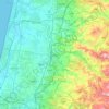 Mapa topográfico Tulkarm, altitud, relieve