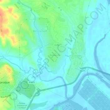 Mapa topográfico Bellavista, altitud, relieve