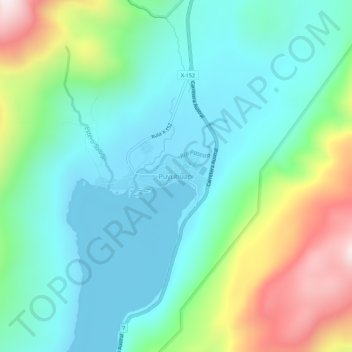 Mapa topográfico Puyuhuapi, altitud, relieve