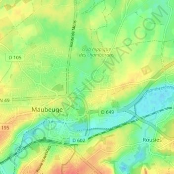 Mapa topográfico Pont-Allant, altitud, relieve