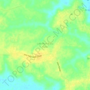 Mapa topográfico Labuhan Ratu Satu, altitud, relieve