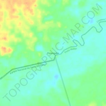 Mapa topográfico Porongaba, altitud, relieve