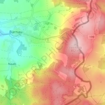 Mapa topográfico Stöberlhof, altitud, relieve