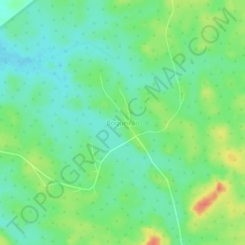 Mapa topográfico Boqueirão, altitud, relieve