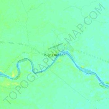 Mapa topográfico Puerto Rondón, altitud, relieve