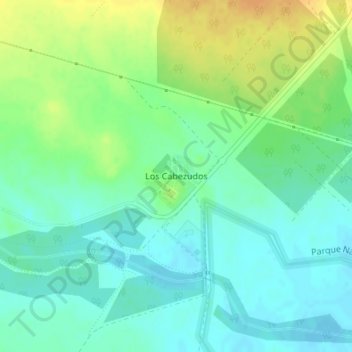 Mapa topográfico Los Cabezudos, altitud, relieve