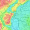 Mapa topográfico Lyon, altitud, relieve