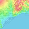 Mapa topográfico Tarragona, altitud, relieve