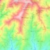 Mapa topográfico Moclinejo, altitud, relieve