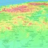 Mapa topográfico Aragua, altitud, relieve