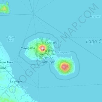 Mapa topográfico Altagracia, altitud, relieve