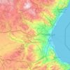 Mapa topográfico Valencia, altitud, relieve