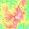 Mapa topográfico Las Sabanas, altitud, relieve
