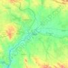 Mapa topográfico Badajoz, altitud, relieve