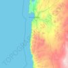 Mapa topográfico Antofagasta, altitud, relieve
