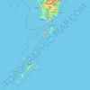 Mapa topográfico 九州地方, altitud, relieve