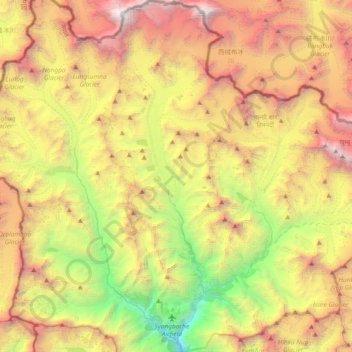 Mapa topográfico Khumjung, altitud, relieve