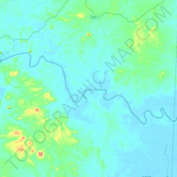 Mapa topográfico Río Siquia, altitud, relieve