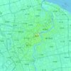 Mapa topográfico Shanghái, relieve, altitud