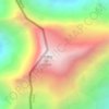 Mapa topográfico 央然康日峰, relieve, altitud