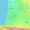 Mapa topográfico Aquitania, altitud, relieve