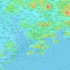Mapa topográfico 深圳市, relieve, altitud
