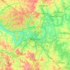 Mapa topográfico Nashville-Davidson, altitud, relieve